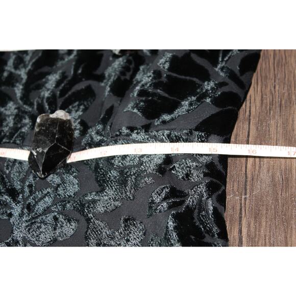 Vintage Maggy London Burnout Velvet Black Floral Maxi Dress Prep Goth 90s S/M - Picture 7 of 10